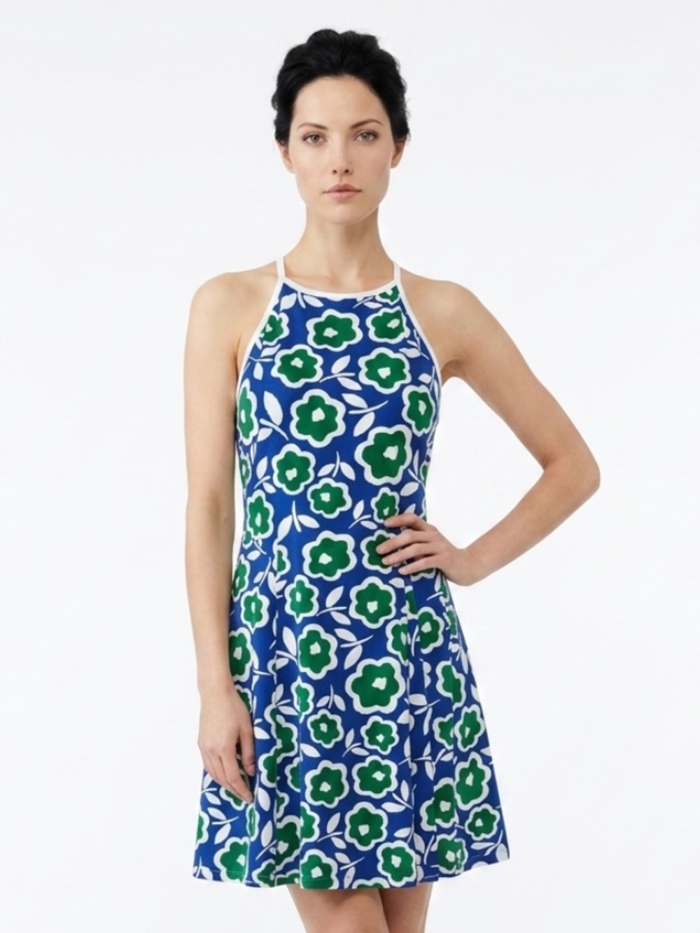 ASOS Tank Dress NWT Blue Green White Shift Floral Sleeveless Summer Size 6